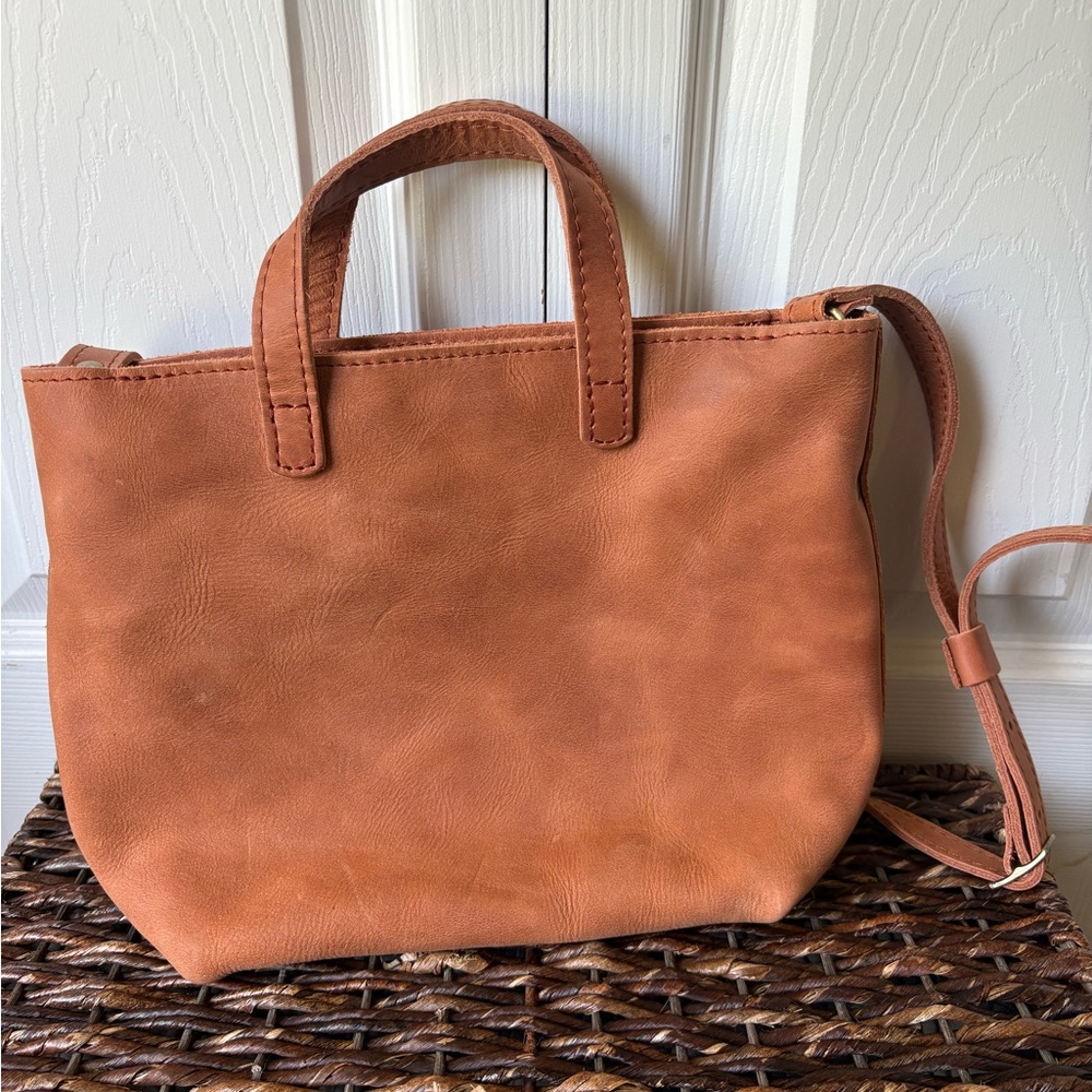 NEW Portland Leather Goods mini crossbody with zip in SUNSET! - Picture 2 of 4